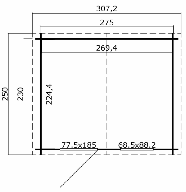 Blokhut Nina 275 x 230 cm - Afbeelding 6