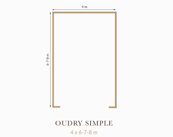 Carport Oudry Simple 400 x 800 cm - Afbeelding 3