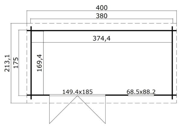 Blokhut Amira 380 x 175 cm - Afbeelding 6