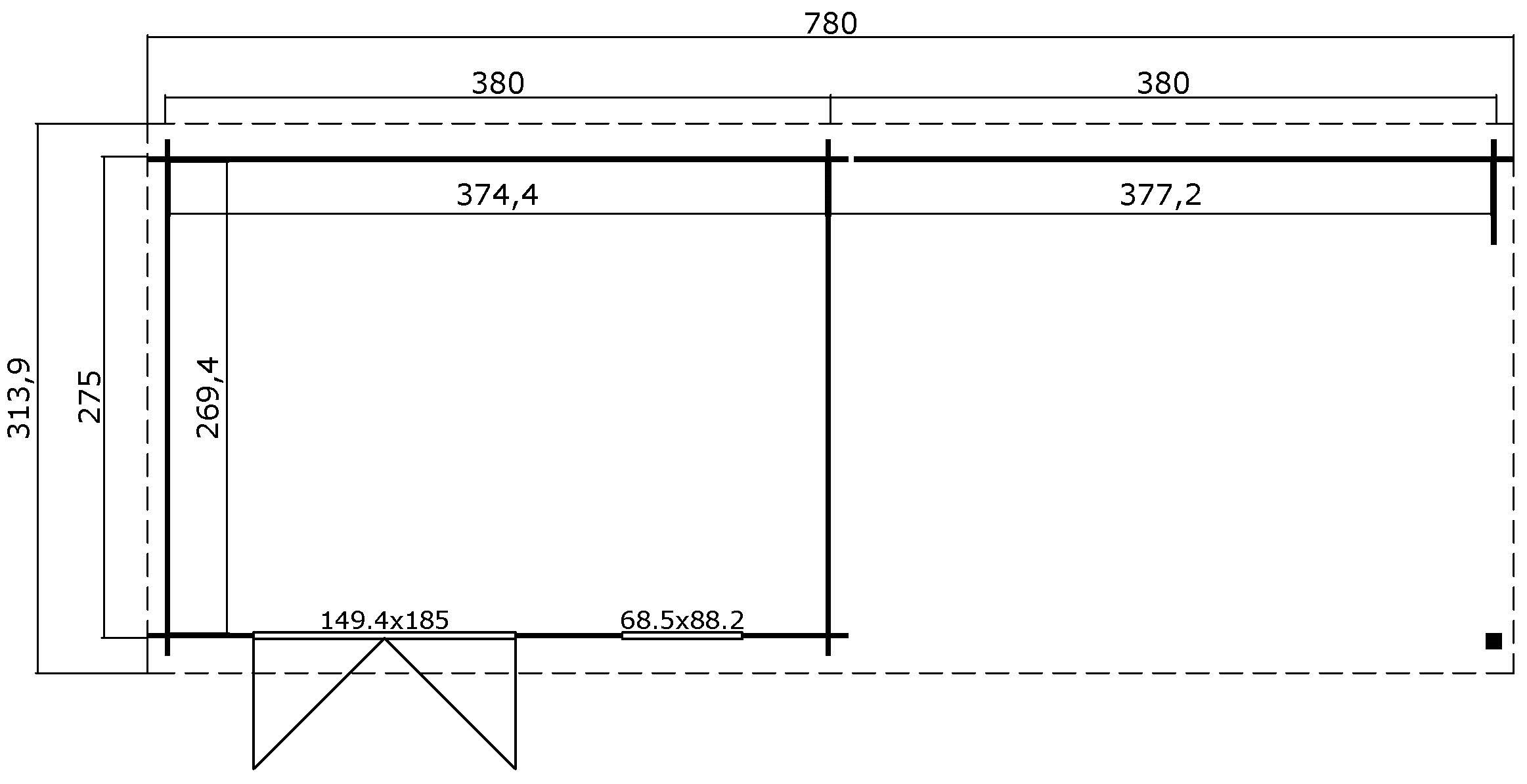 Tuinhuis Aida 760 x 275 cm - Afbeelding 3