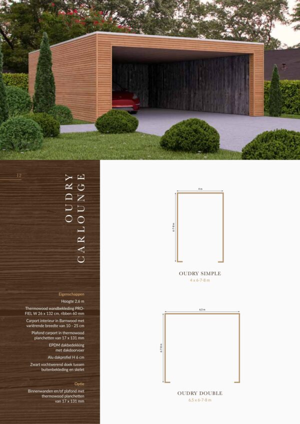 Carport Oudry Double 650 x 600 cm - Afbeelding 2