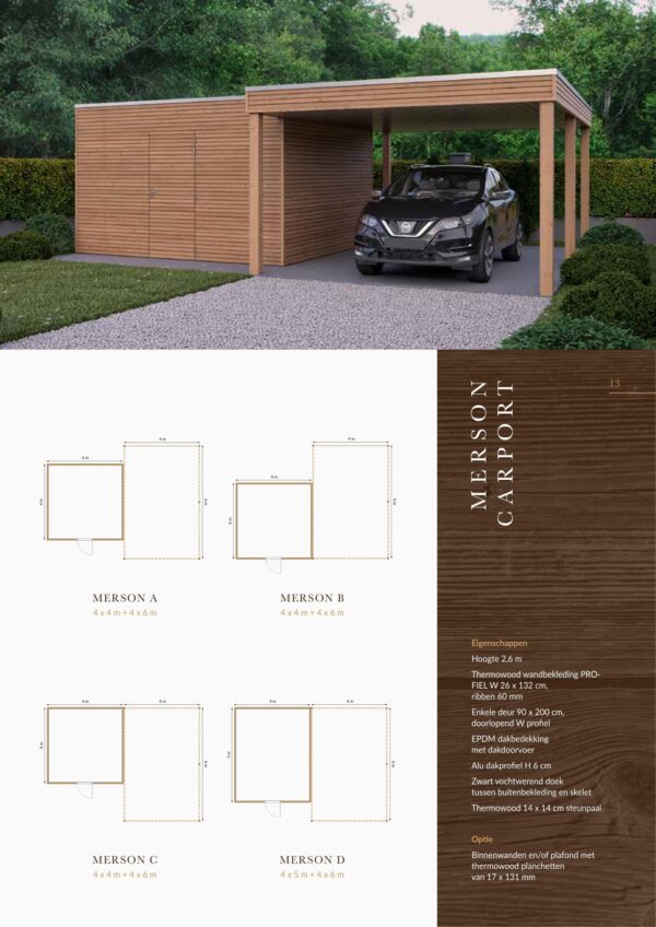 Carport met berging Merson D - Afbeelding 3