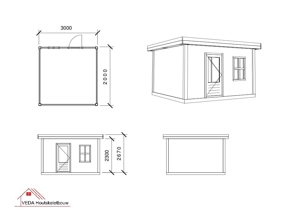 Douglas tuinhuis Jos - 300 x 200 cm - Afbeelding 2
