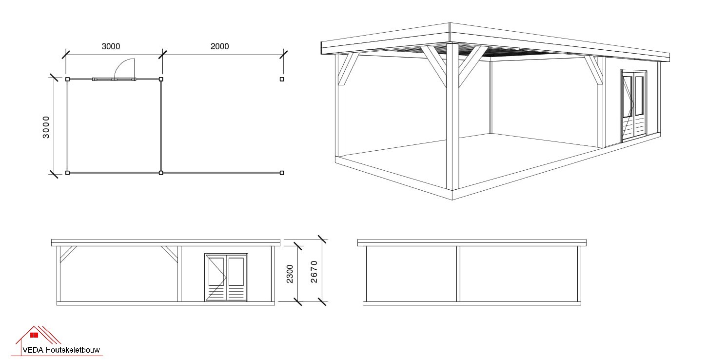 Douglas tuinhuis Dex 1 - 500 x 300 cm - Afbeelding 2