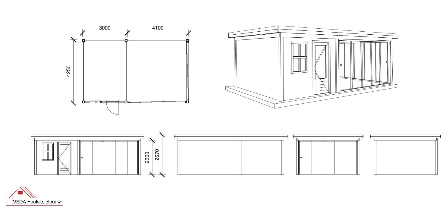 Douglas tuinhuis Ede - 710 x 425 cm - Afbeelding 2