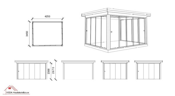 Douglas tuinkamer Hoevelaken - 425 x 345 cm - Afbeelding 2