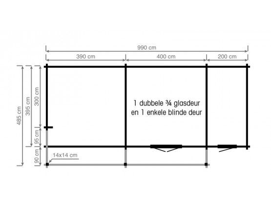 Blokhut Gaudi 990 x 485 cm - Afbeelding 2