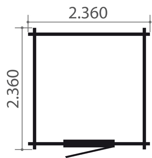 Blokhut Elia Plus 236 x 236 cm - Afbeelding 2