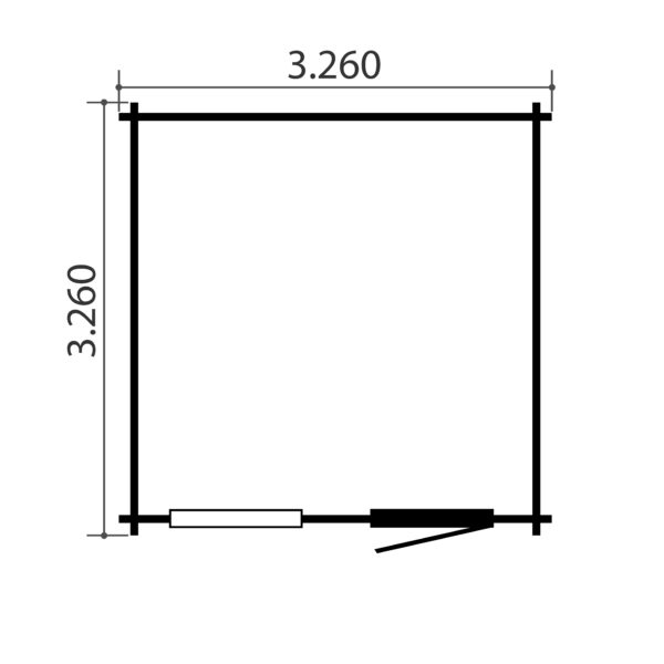 Blokhut Nina Plus 326 x 326 cm - Afbeelding 2