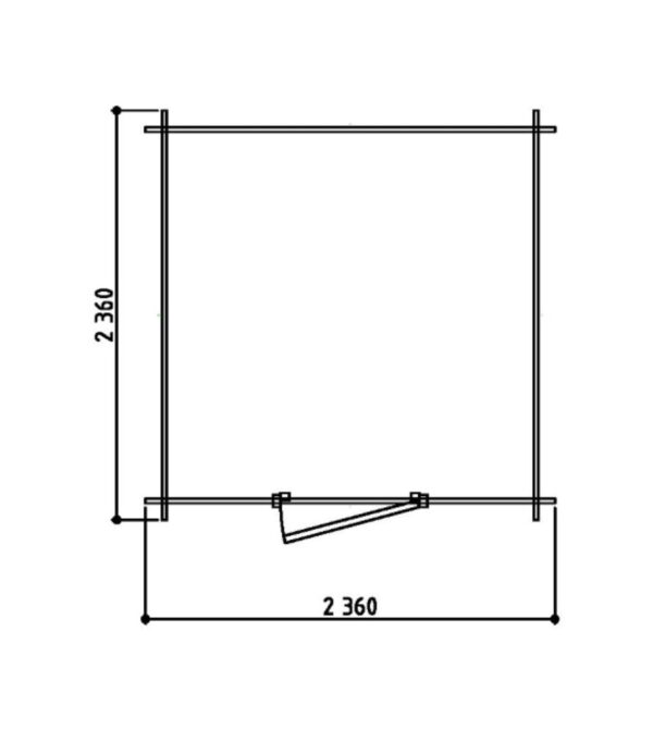 Blokhut Fresia Plus 236 x 236 cm - Afbeelding 2