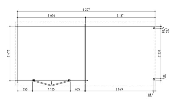 Blokhut Pepita Plus 630 x 266 cm - Afbeelding 2